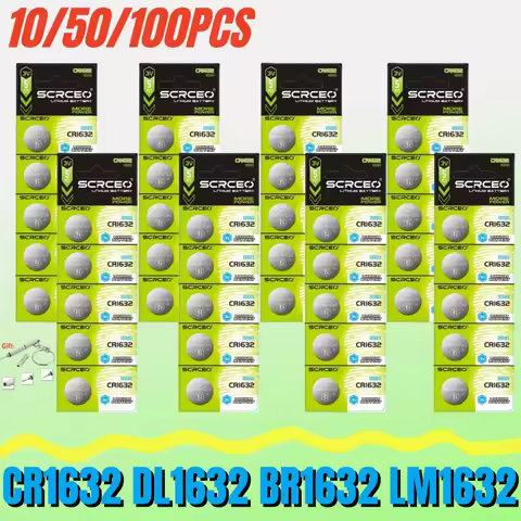 10/50/100PCS CR1632 CR 1632 DL1632 BR1632 LM1632 ECR1632 3 Lithium Button Battery 3V Coin Cells Batt