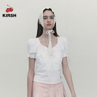 KIRSH เสื้อเบลาส์แขนสั้นมีริบบิ้นเสื้อเบลาส์แขนสั้น | 24SS