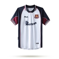 1999-2001 West Ham Away Vintage Jersey S-XXL Short Sleeve Quick Dry Adult Sports Football Shirt AAA