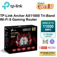 TP-LINK Archer AX11000 Tri-Band Wi-Fi 6 Gaming Router, Works with all Telcos (Supports IPTV), Game Accelerator / Game Dashboard / 10 Gbps Ultra Wi-Fi Speeds / 1.8 GHz Quad Core CPU / 2.5 Gbps WAN Port (Brought to you by Global Cybermind)