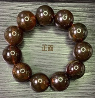 ＜🍔巨無霸送證書＞💟靚價送順豐～🕯🇲🇲23+㎜(02)天然緬甸紫羅蘭變色龍茶珀圓珠蜜蠟琥珀超大單圈手串手鏈(佛教七寶護身保平安)