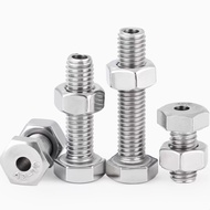 304 Stainless Steel Hexagonal Hollow Screw Nut Combination Hollow Bolt Hexagonal Head Through-hole S