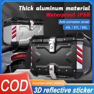 45/57/65L Motor Aluminum Box (Kotak)  Waterproof Lock & Shockproof Universal for ADV NVX NMAX Black