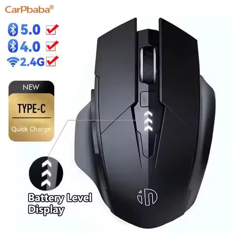 PM6 Wireless Mouse Rechargeable 2.4GHz USB Office Mute Bluetooth Mouse 6 High Effecient Buttons For