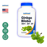 นูทรีคอสท์ กิงโกะ แปะก๊วย 120 mg, Nutricost Ginkgo Biloba NT ใบแปะก๊วยสกัด / กินร่วมกับ แอสต้าแซนทีน บิลเบอร์รี่ ถังเช่า น้ำมันปลา กระเทียม ลูทีน พิคโนจีนอล ขมิ้นชัน วิตามินซี