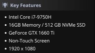 二手 MSI Laptop Intel Core i7-9750H 16GB Memory 512 GB NVMe SSD GeForce GTX 1660 Ti 15.6" Non-Touch Sc