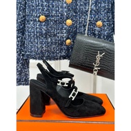 Classic Rhinestone Buckle Lizhen High Heels