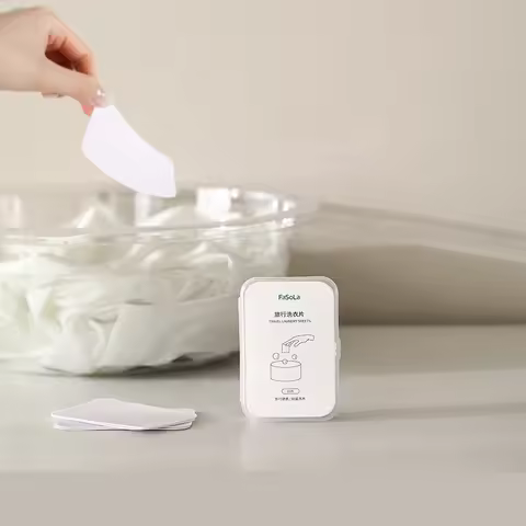 Portable Travel Disposable Laundry Sheets Powerful Stain Removal Bubble Box Disposable Laundry Paper