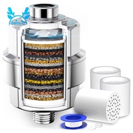 Shower Water Filter Shower Water Purifier -Shower Head Filter for Hard Water, with 3 Replaceable Filter Cartridges Fan