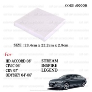 AIR COND FILTER - HD ACCORD 08'/CIVIC 06'/CRV 07'/ODYSSEY 04'-06'/STREAM/INSPIRE/LEGEND (00006)