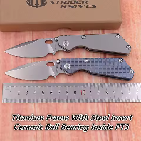 JUFULE Ceramic Bearing Strider PT3 Titanium Handle Mark CPM154 Tactical Pocket Camping Hunting Outdo