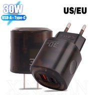 30W USB+Type-C Dual Interface Mobile Phone Charger - Mobile Phone Accessories - European Regulations &amp; American Regulations Travel PD Fast Charging Head