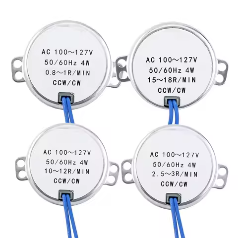1PC 4W Synchronous Motor 50/60Hz CCW/CW Geared Motor AC 100-127V