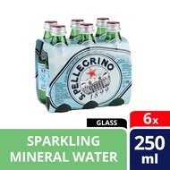 San Pellegrino Sparkling Natural Mineral Water 250ml Glass (Pack of 6)