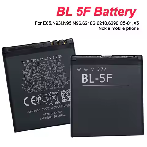 BL-5F BL 5F Battery 950mAh For Nokia N93i N95 N96 N98 C5-01 E65 6290 6210S 6210N 6710N BL5F Mobile P