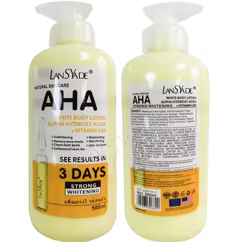 500ml Whitening Body Lotion ALPHA Hydroxy Acids+Vitamin C&E See Results In 3 Days Moisturizing Light