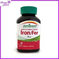 Jamieson - 健體 溫和鐵質補充品 (28 毫克) 維他命B2+B12+C+Folate 配方 90 粒 [平行進口] 此日期前最佳:2027年02月28日