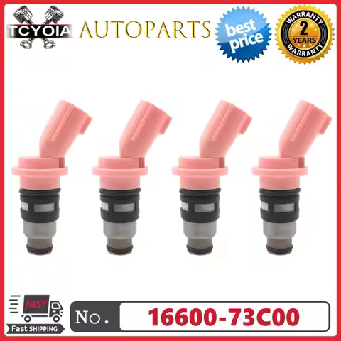 High Quality 4Pcs Fuel Injector 16600-73C00 For Nissan Almera N15 Primera P11 Sunny N14 Y10 1.6L 166