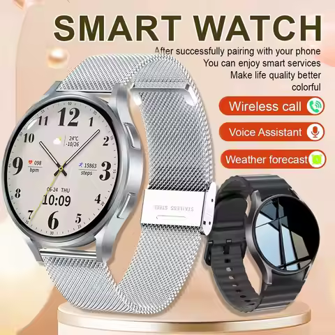 GPS Sports AMOLED HD Screen New Watch 7 Mini Classic Voice Assistant Bluetooth Call Smartwatch Smart