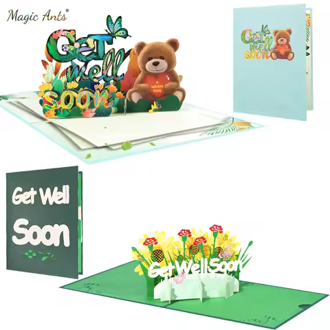 3D Get Well Soon Pop-up Card Sympathy Greeting Card