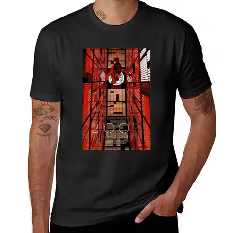 poster 2001 a space odyssey T-Shirt summer tops sweat tshirts for men