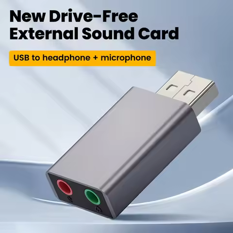 USB To 3.5mm Sound Card External Headphone Adapter Stereo Audio Microphone Sound Card For PC Compute