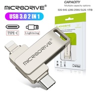 Type-C USB 3.0 Flash Drive 32GB 64GB 128GB 256GB 512GB 1TB for smart equipment 2 in 1 to lightning interface usb3.0 pendrives for phone