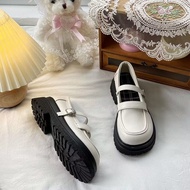 White lolita shoes with large size 40 - 42, classic shape with horizontal straps