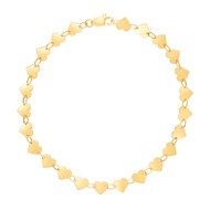 Nathalias NY สร้อยข้อมือทองคำแท้ 14K ลายหัวใจมิลเลอร์ ขนาด 7 นิ้ว Mirrored Heart Chain Bracelet (5.0