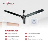 Advance Ceiling Fan Cf-5603 / Kipas Angin Gantung Plafon Baling Besi 56Inch Kipas Angin Atap Besar (