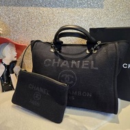 Chanel 黑色帆布托特包