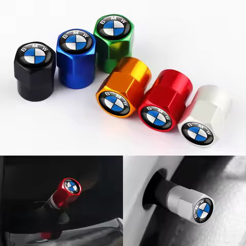 4Pcs Car Styling Wheel Tires Bolt-in Valve Caps Badges For BMW M E81 E90 E92 E93 F30 E60 E61 F07 F10