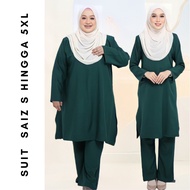 Baju Muslimah Luna Suit Labuh Paras Lutut Saiz S Hingga 5XL Plus Size ( Set A)