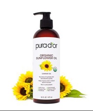 Pura D’or Organic Sunflower Oil 473 ml Free Pump Head