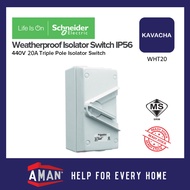 Schneider Kavacha 440V 20A Triple Pole Isolator Switch IP66