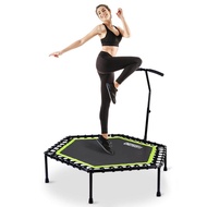 🇸🇬 OneTwoFit 1.25M(49inch) Mute Trampoline with Adjustable Handle Bar for adult Fitness Bungee Rebounder Exercise Jumping Cardio Trainer Workout /Gym Home Strength Training Mini trampoline OT122