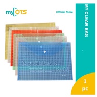 A4 / B4 Transparent PVC File with button / Office File Bag / File Portfolio / A4 / B4