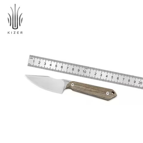 Kizer EDC Fixed Blade Knife Mini Harpoon 1040S7 2025 New Micarta Handle with AEB-L Steel Blade Survi