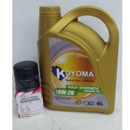 TOYOTA COLLORA CROSS 1.8 , ALTIS VIOS AVANZA , WISH 03y-08y OIL FILTER YZZN2 + KOYOMA 5W30 SEMI SYNT