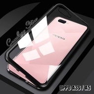 Oppo A3S A5 MAGNETIC SINGLE GLASS CASE OPPO A3S OPPO A5 CASE OPPO A3S CASE Cover