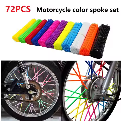 72PCS/Set Bicycle Spoke Decoration Motorcycle Straw Radius Covers Bicycle Rays Spoke Reflectors Bicy