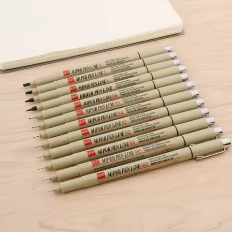 High Quality Micron Pigment Neelde Soft Brush Drawing Pen 003 005 Waterproof Marker Pen Drawing Stat