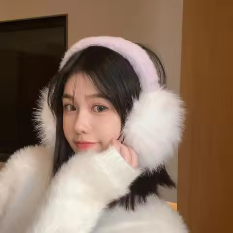 Trendy Contrasting Purple Earmuffs 2025 Innovative Cute Colorful Art Matching Imitation Fox Fur Earm