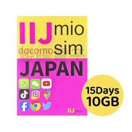 NTT Docomo - IIJmio【日本】15天 10GB 高速4G 無限上網卡數據卡電話卡Sim咭 15日任用無限日本卡 (10GB FUP)