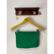 STRADIVARIUS GREEN BANDEAU TOP