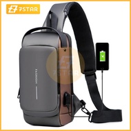 7star Waterproof USB Man Crossbody Bag Anti-Theft Short Travel Messenger Sling Fashion Designer Ches