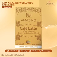 I AM Amazing worldwide | Cafe Latte | 10 sachets x15g | coffee mix with Barley and Alkaline Blend