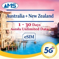 【 eSIM 】 【 Australia+New Zealand 1-30 Days 】4G LTE high-speed unlimited data travel SIM card/Austral