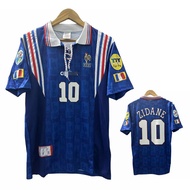 1996 France Top Quality Home Retro Soccer Jersey Custom T-Shirt Football Jersey ZIDANE DESCHAMPS Cus