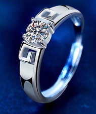 LOVETIA Cincin pasangan Moissanite Cincin pernikahan perhiasan 0.5CT S925 hadiah mewah ringan XJZ095